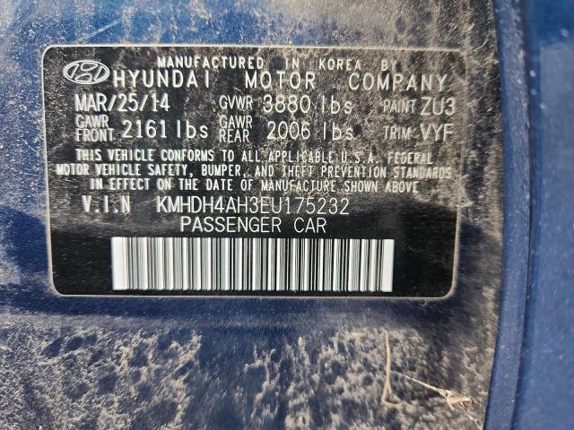 2014 HYUNDAI ELANTRA SE - KMHDH4AH3EU175232