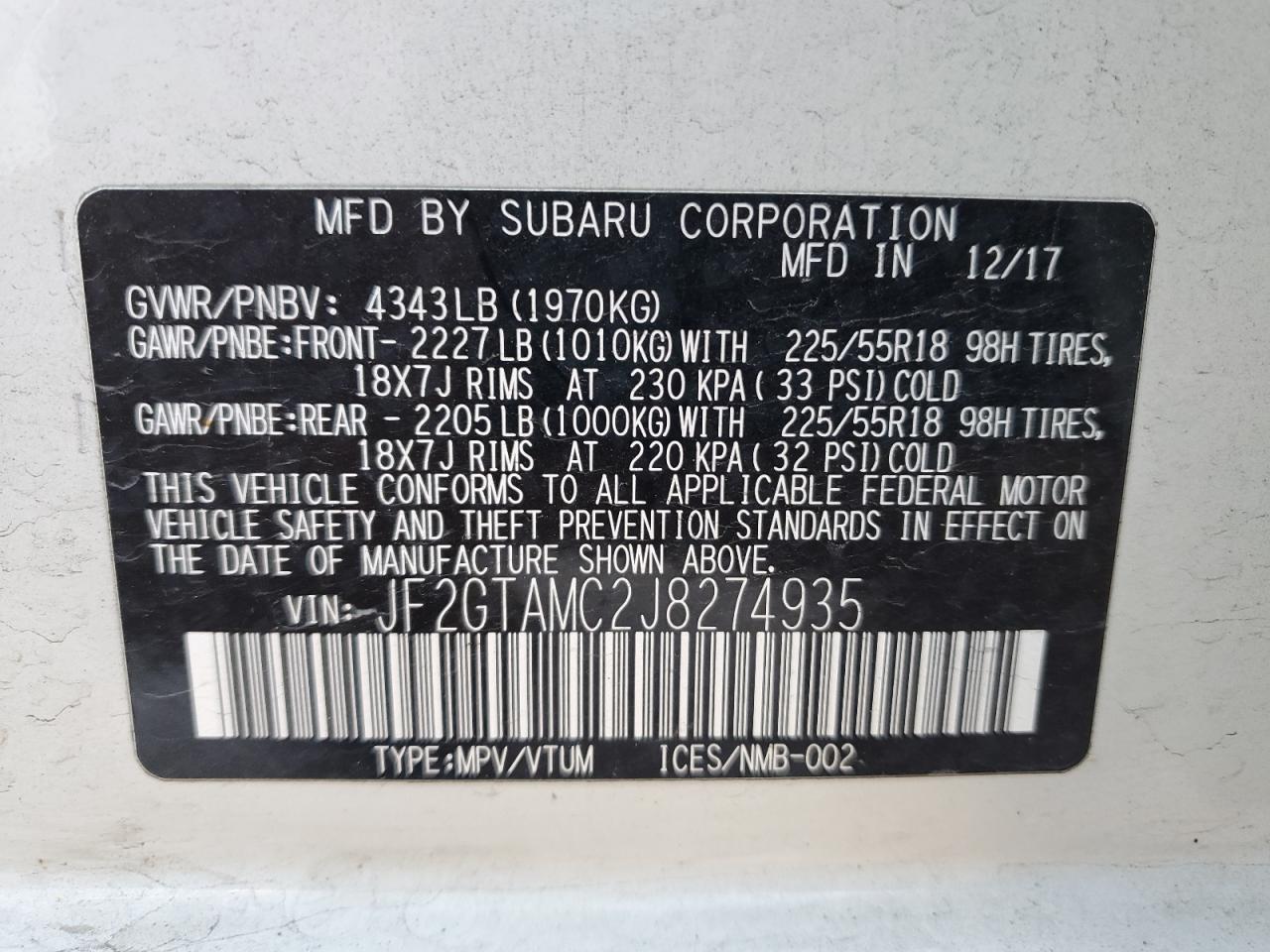 SUBARU CROSSTREK LIMITED