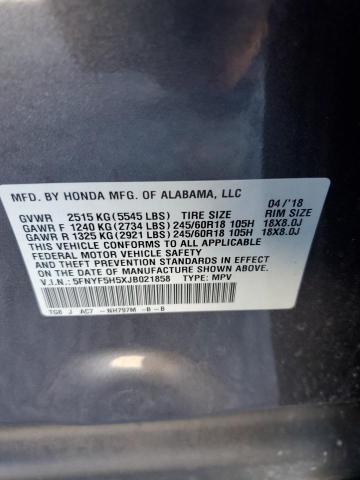 2018 HONDA PILOT EXL - 5FNYF5H5XJB021858