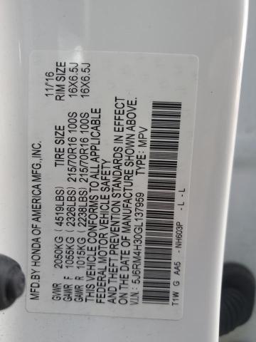 2016 HONDA CR-V LX - 5J6RM4H30GL137959