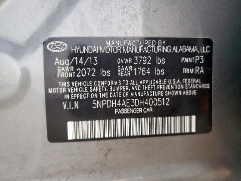 2013 HYUNDAI ELANTRA GL #3298162247