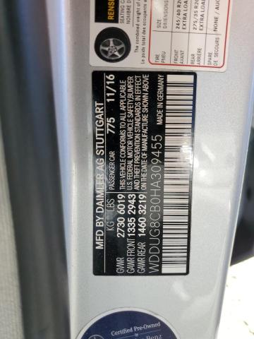 2017 MERCEDES-BENZ S 550 WDDUG8CB0HA309455