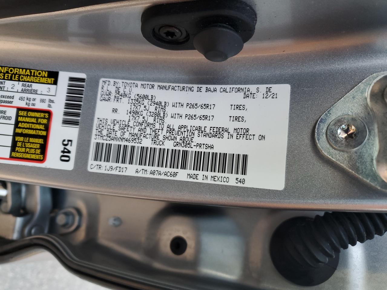 TOYOTA TACOMA DOUBLE CAB