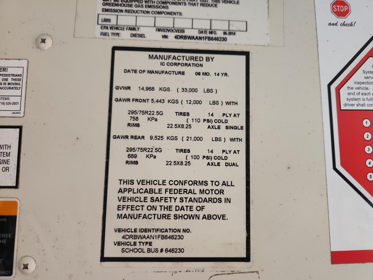 Lot #3270956991 2015 IC CORPORATION RE SERIES SCHOOL
