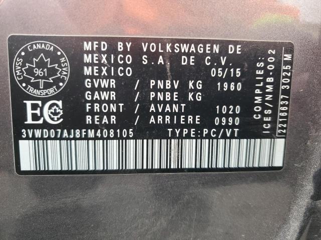 2015 VOLKSWAGEN JETTA SE - 3VWD07AJ8FM408105