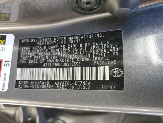 2018 TOYOTA CAMRY L - 4T1B11HK0JU518553