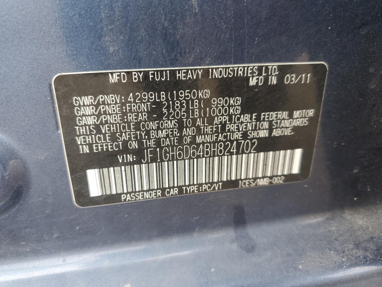 SUBARU IMPREZA OUTBACK SPORT