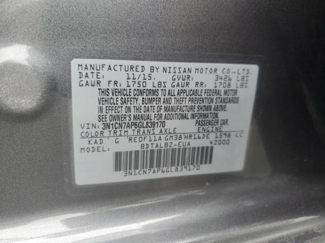 2016 NISSAN VERSA S - 3N1CN7AP6GL839170