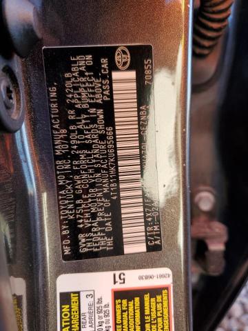 2019 TOYOTA CAMRY L #3298153259