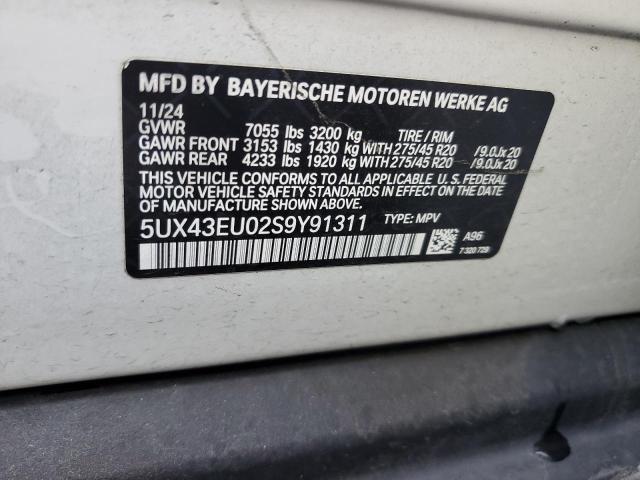 2025 BMW X5 XDRIVE5 5UX43EU02S9Y91311