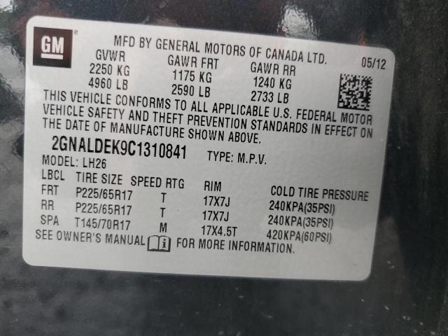 2012 CHEVROLET EQUINOX LT - 2GNALDEK9C1310841