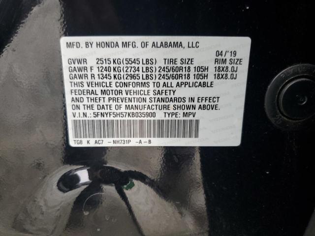 2019 HONDA PILOT EXL #3290283203