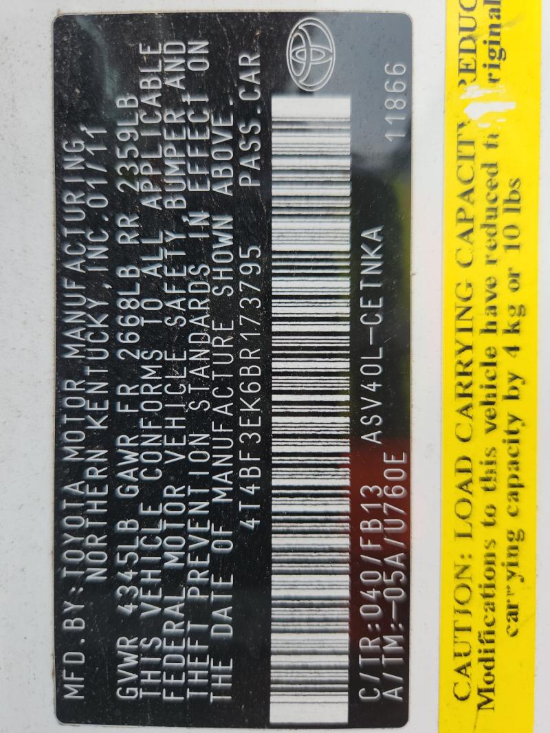 2011 TOYOTA CAMRY LE #3269756715