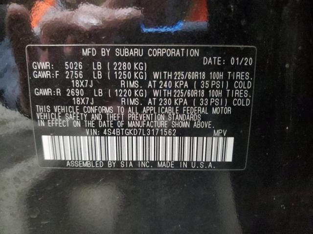 2020 SUBARU OUTBACK ON 4S4BTGKD7L3171562