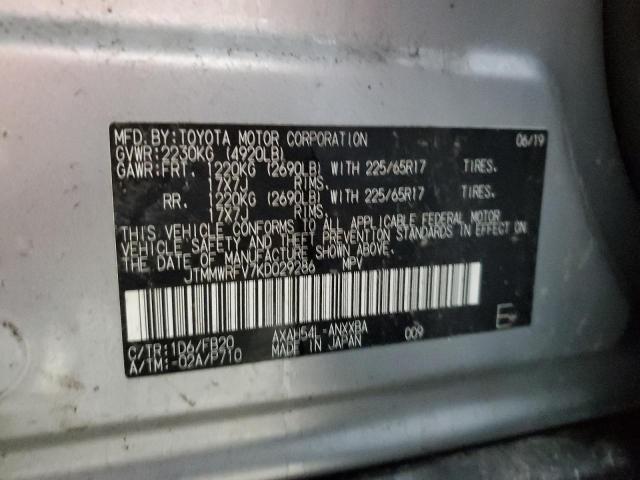 2019 TOYOTA RAV4 LE - JTMMWRFV7KD029286