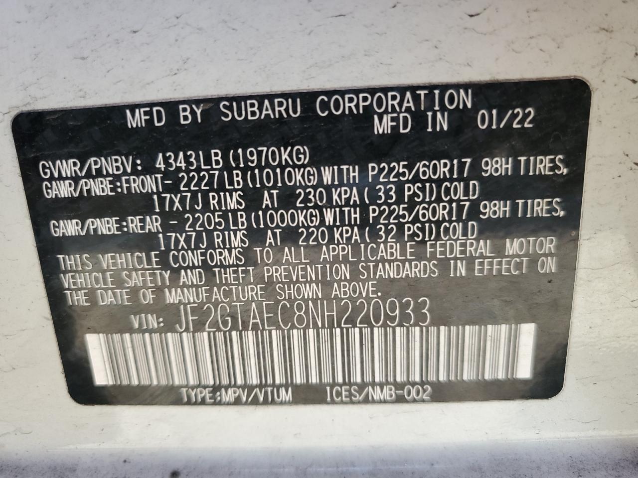 SUBARU CROSSTREK PREMIUM