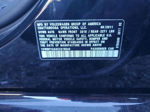 2012 VOLKSWAGEN PASSAT SE - 1VWBP7A34CC015543