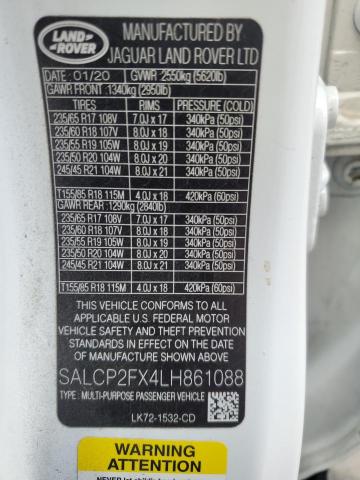 2020 LAND ROVER DISCOVERY SALCP2FX4LH861088