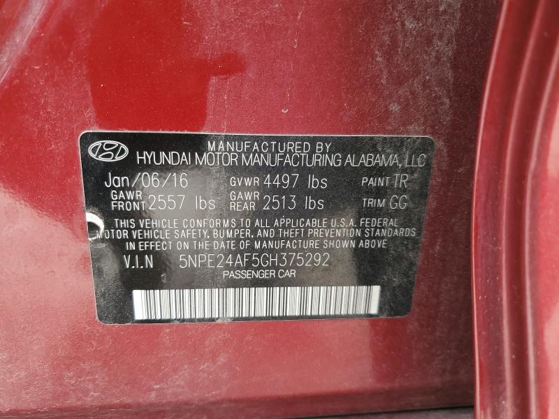 2016 HYUNDAI SONATA SE - 5NPE24AF5GH375292