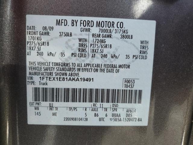 2010 FORD F150 SUPER - 1FTEX1E81AKA19491