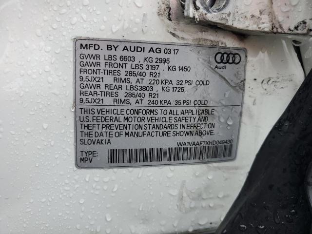 2017 AUDI Q7 PRESTIGE WA1VAAF7XHD049430