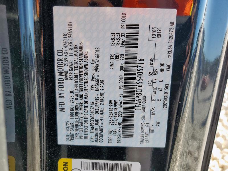 2025 FORD MUSTANG GT - 1FA6P8CF6S5405716