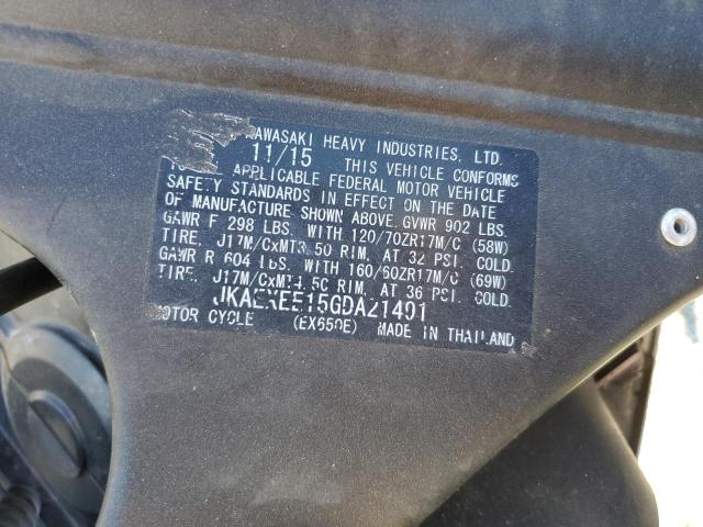 2016 KAWASAKI EX650 E JKAEXEE15GDA21491