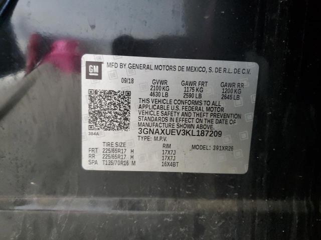 2019 CHEVROLET EQUINOX LT 3GNAXUEV3KL187209