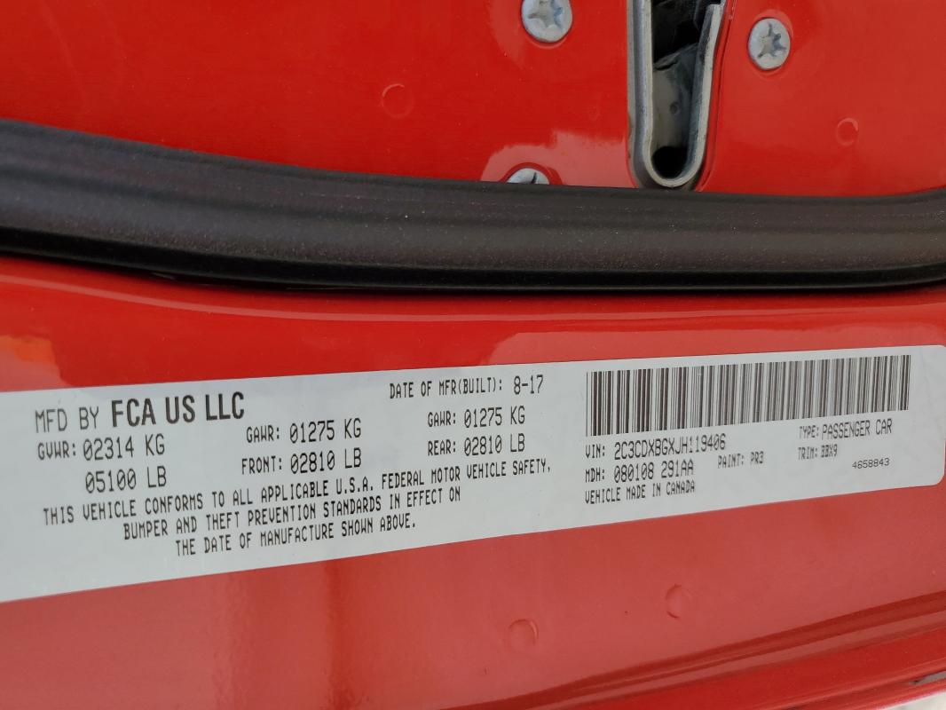 2018 DODGE CHARGER SX - 2C3CDXBGXJH119406