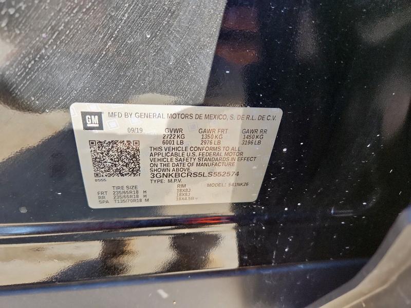 2020 CHEVROLET BLAZER - 3GNKBCRS5LS552574