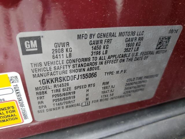 2015 GMC ACADIA SLT - 1GKKRSKD0FJ155066