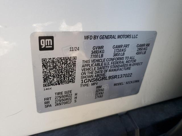 2025 CHEVROLET SUBURBAN K1500 HIGH COUNTRY 1GNS6GRL9SR137022