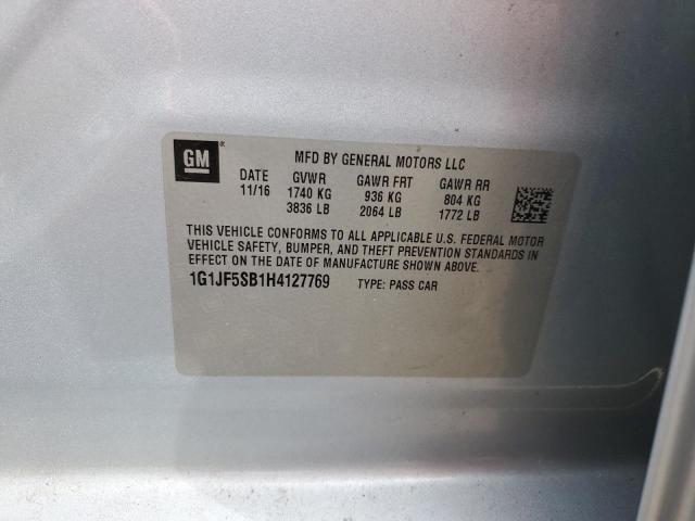 2017 CHEVROLET SONIC PREM 1G1JF5SB1H4127769