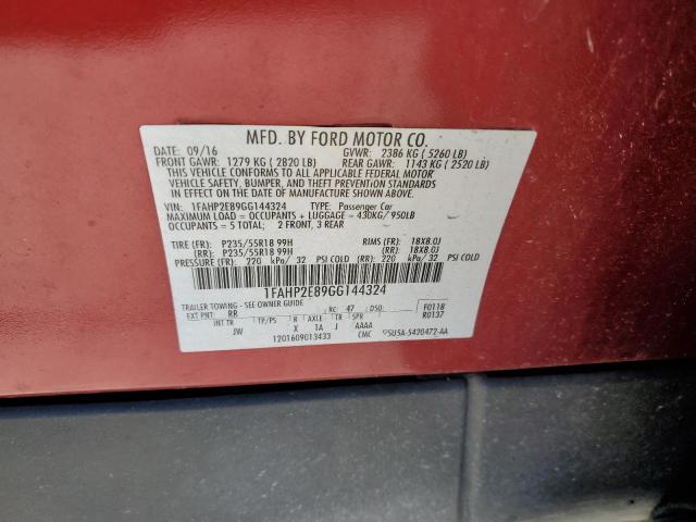 2016 FORD TAURUS SEL 1FAHP2E89GG144324