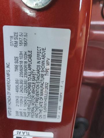 2018 HONDA CR-V TOURI 5J6RW1H93JL012832