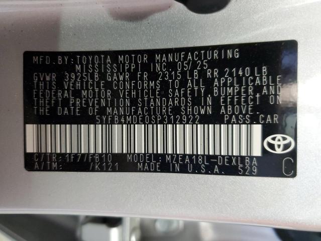 2025 TOYOTA COROLLA LE #3296311448