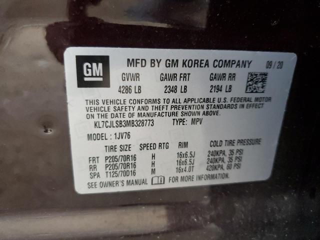 2021 CHEVROLET TRAX 1LT - KL7CJLSB3MB328773