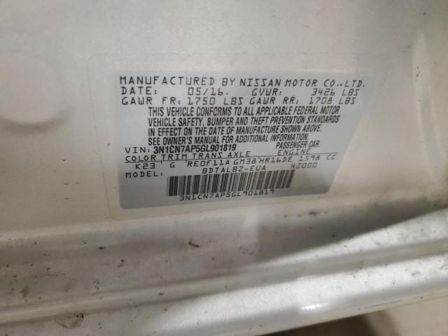 2016 NISSAN VERSA S 3N1CN7AP5GL901819