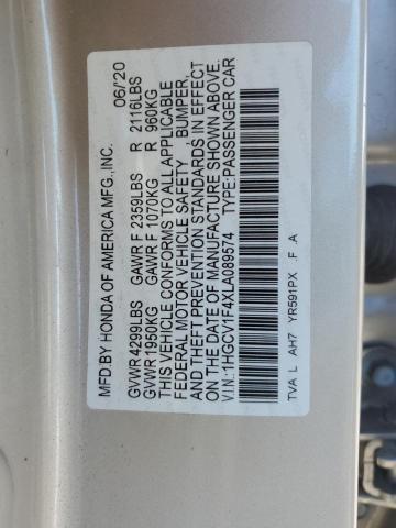 2020 HONDA ACCORD EX #3303924686