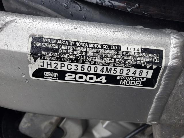 2004 HONDA CBR600 F4 #3297003817