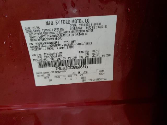 2016 FORD FLEX SEL 2FMHK6C8XGBA05695