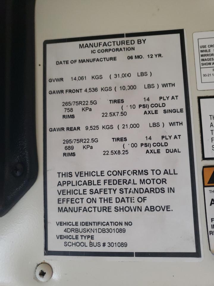 Lot #3279886275 2013 IC CORPORATION CE SERIES SCHOOL