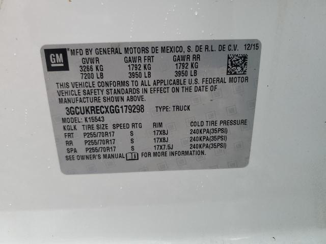 2016 CHEVROLET SILVERADO - 3GCUKRECXGG179298