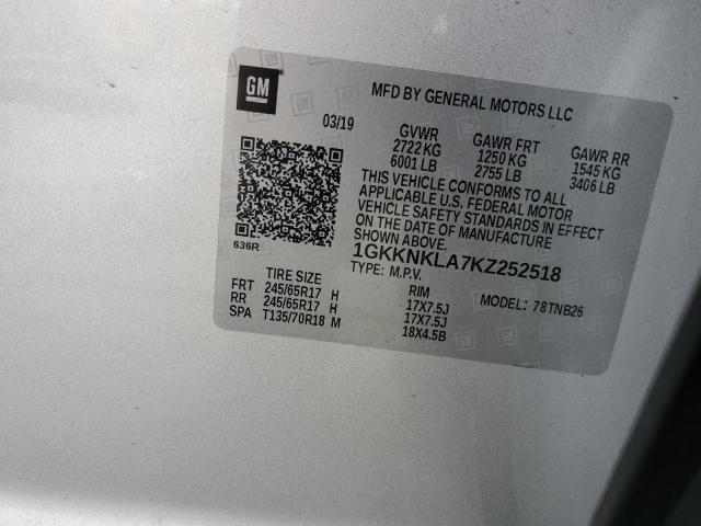 2019 GMC ACADIA SLE 1GKKNKLA7KZ252518