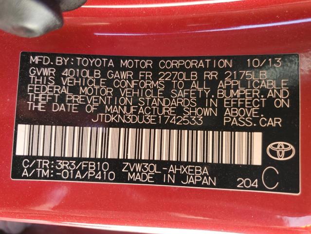 2014 TOYOTA PRIUS - JTDKN3DU3E1742533