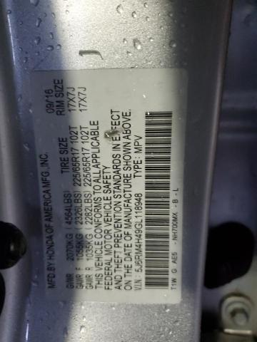 2016 HONDA CR-V SE - 5J6RM4H49GL118948