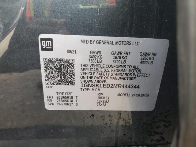 2021 CHEVROLET TAHOE K150 1GNSKLED2MR444344