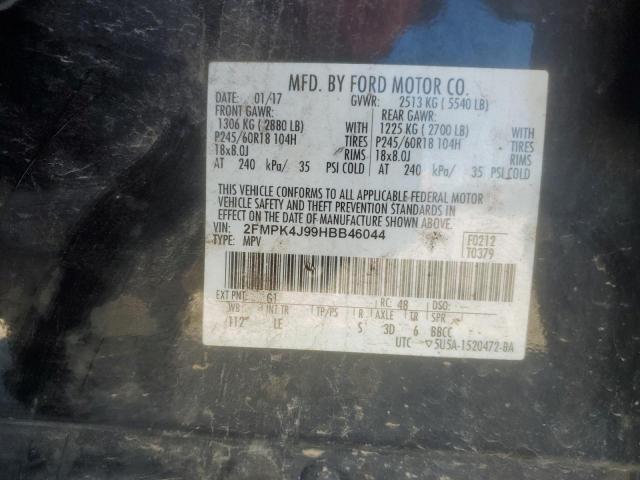 2017 FORD EDGE SEL - 2FMPK4J99HBB46044