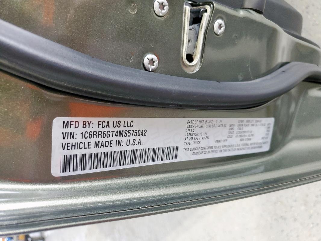 2021 RAM 1500 CLASS - 1C6RR6GT4MS575042