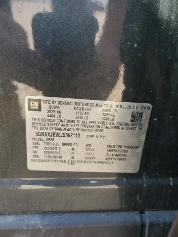 2018 CHEVROLET EQUINOX LT 3GNAXJEV0JS592110